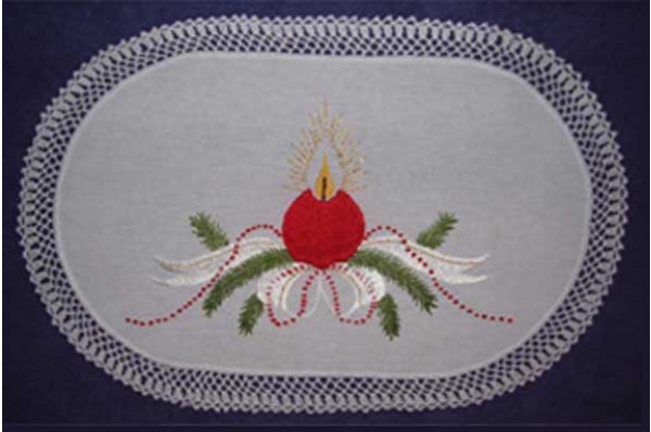 vezeni ukras za stol, božićni motiv /Embroidered Christmas table decoration