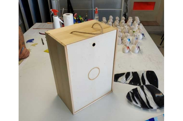 drvena kutija za murano brod / wooden box for murano sailboat