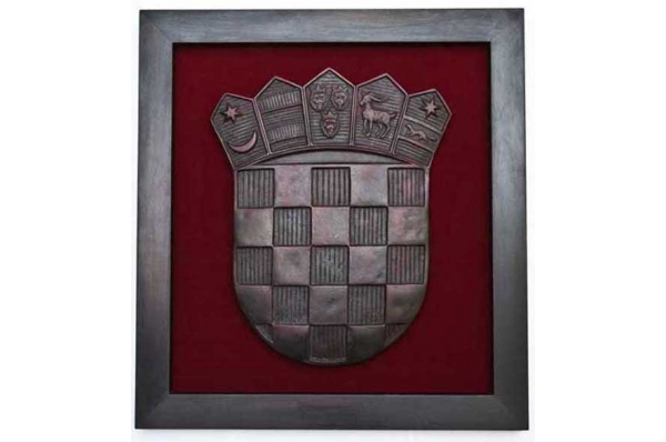 hrvatski grb, odljevak / Croatian Coat of Arms, framed casting